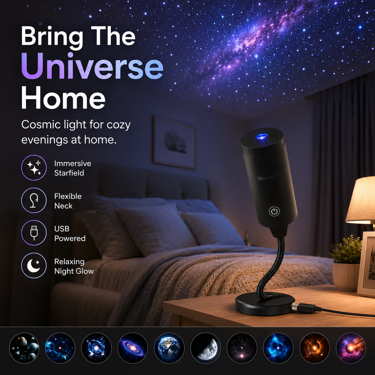 USB Rotating Star and Ocean Projector - product detail 4