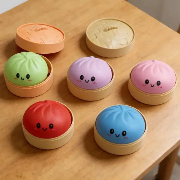 Giant Dumpling Squishy Toy – Cute Smiling Face Slow Rising Stress Relief Ball