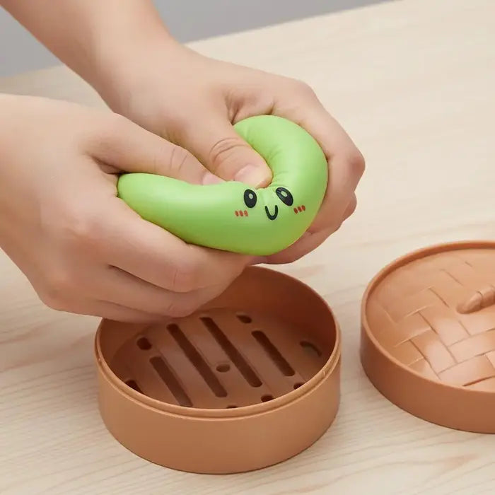 Giant Dumpling Squishy Toy – Cute Smiling Face Slow Rising Stress Relief Ball