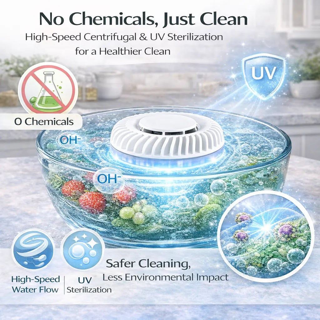 🥬 Fruit & Vegetable Washer – Ultrasonic Cleaner That Removes Pesticides & Bacteria