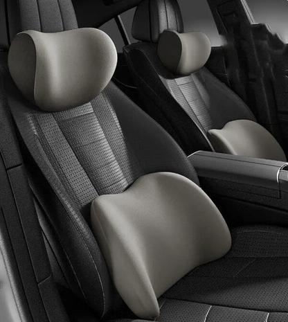 Car Neck and Lumbar Support Pillow Set - Memory Foam