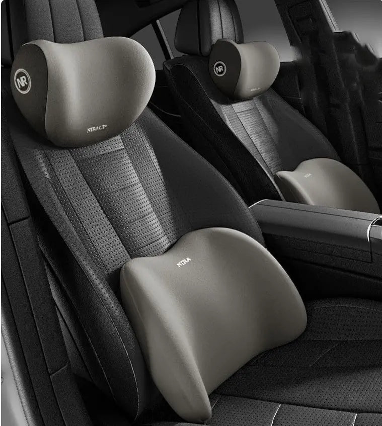 Car Neck and Lumbar Support Pillow Set - Memory Foam