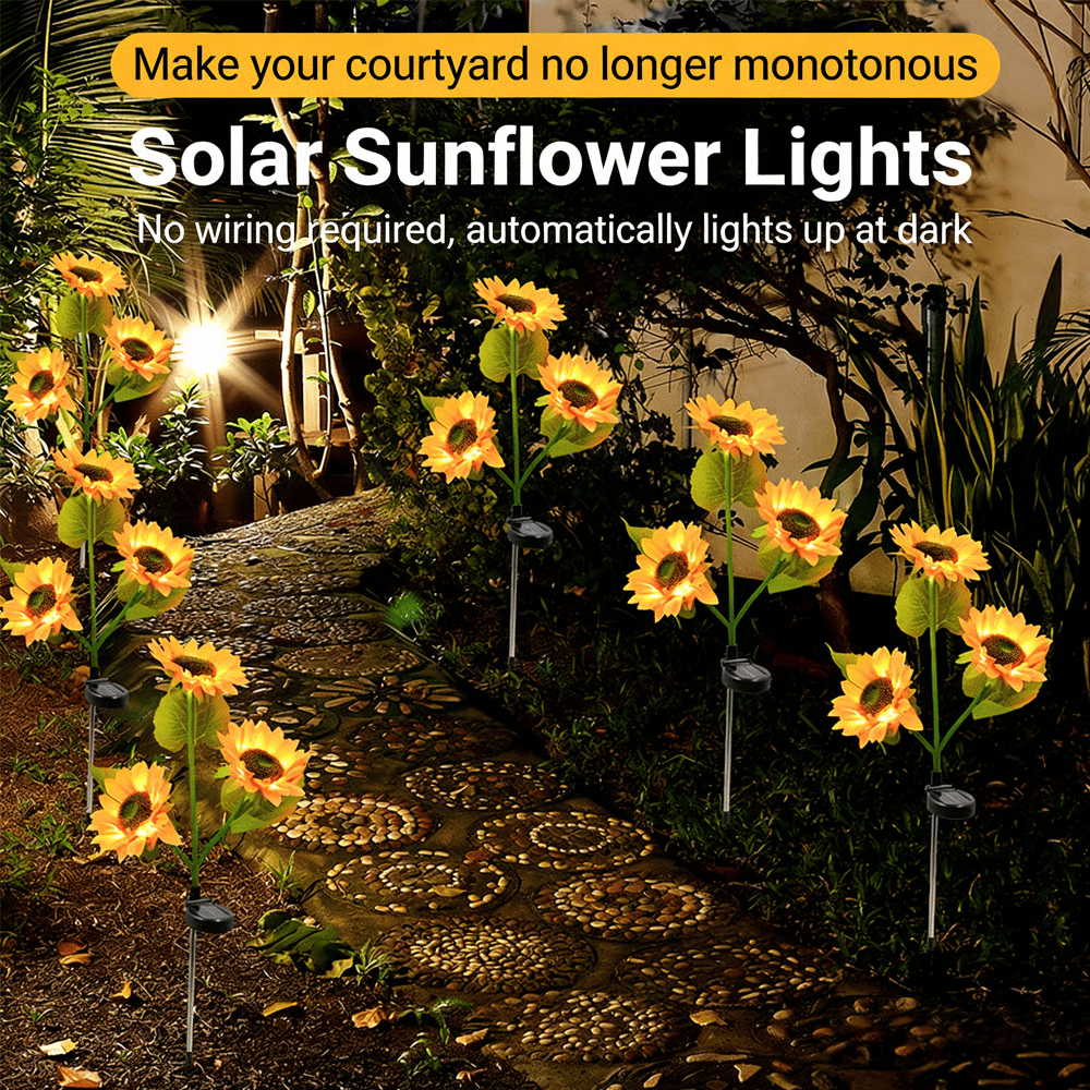 🌻Sunflower Solar Garden Lights – Waterproof Outdoor Stake Lights for Yard & Patio Décor