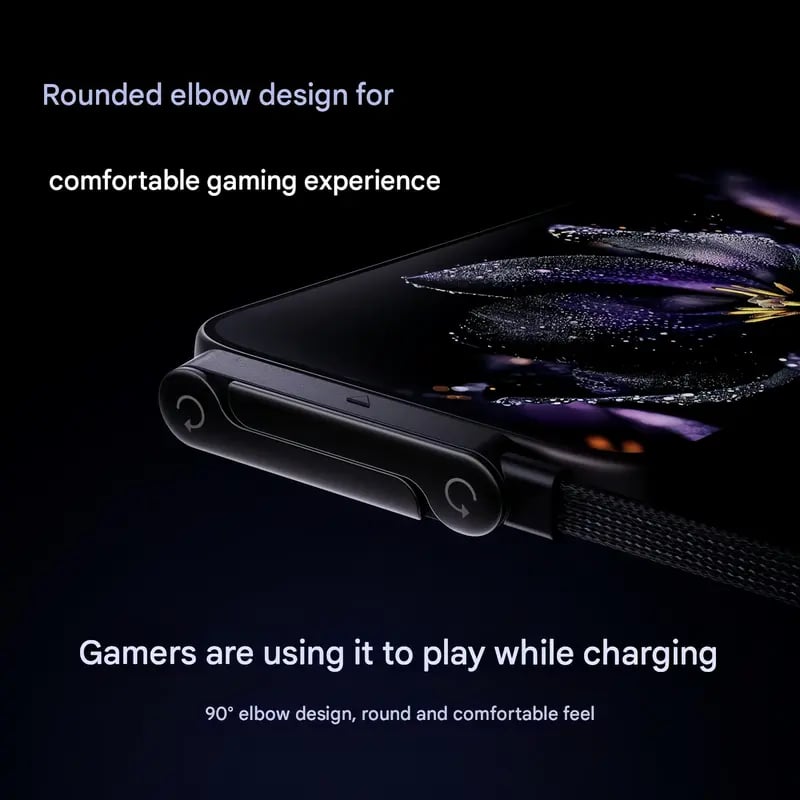 240W Braided Fast Charging Cable with Built-in Phone Stand – USB-C Compatible