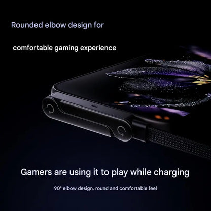 240W Braided Fast Charging Cable with Built-in Phone Stand – USB-C Compatible