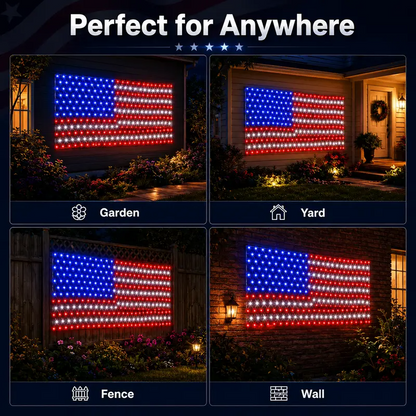 Outdoor LED American Flag Net Lights