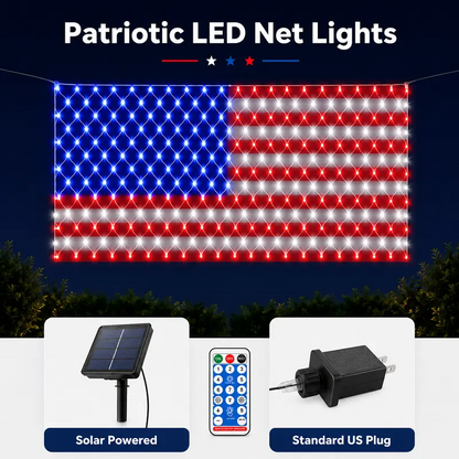 Outdoor LED American Flag Net Lights