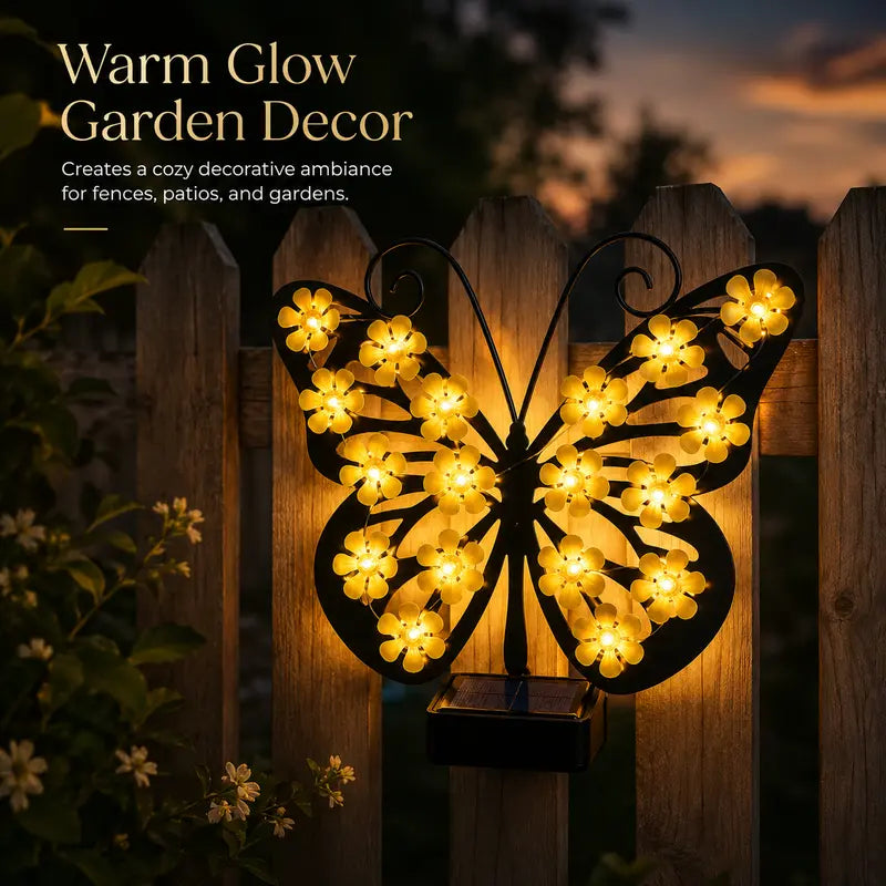 Solar-Powered LED Butterfly Garden Light