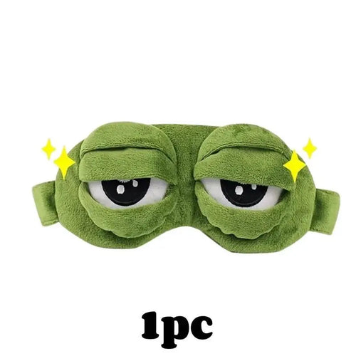 3D Frog Plush Sleep Mask with Cooling Gel – Soft, Comfortable & Total Light Blocking