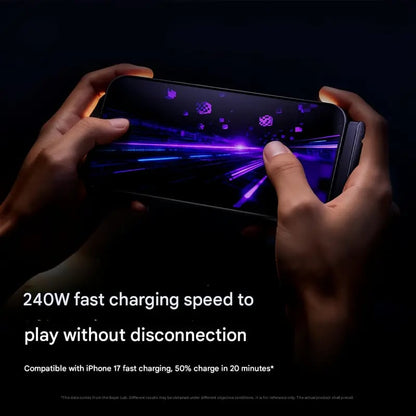 240W Braided Fast Charging Cable with Built-in Phone Stand – USB-C Compatible