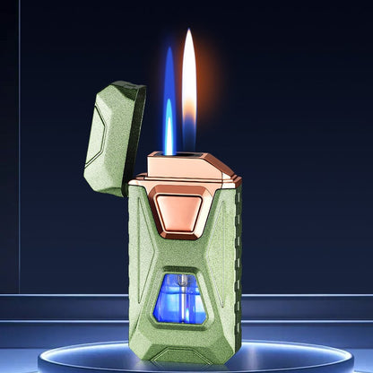 🔥Voice-Activated Dual Flame Lighter – Windproof, USB Rechargeable & Flameless Electric Arc
