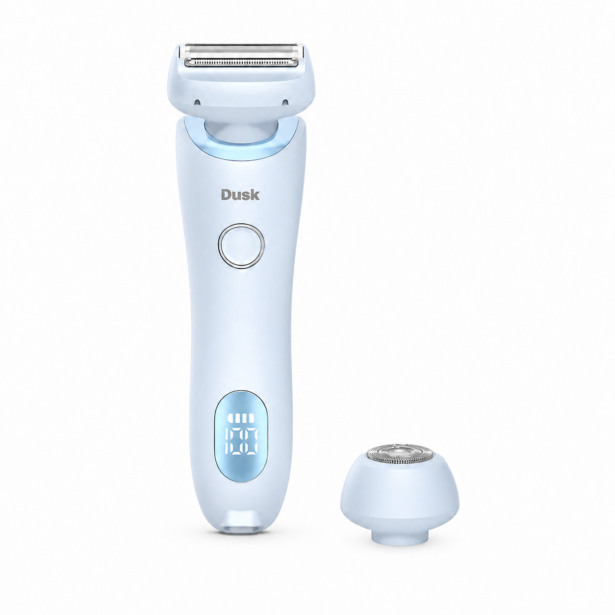 Electric face and body shaver Blue on white background