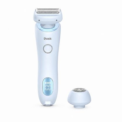 Electric face and body shaver Blue on white background