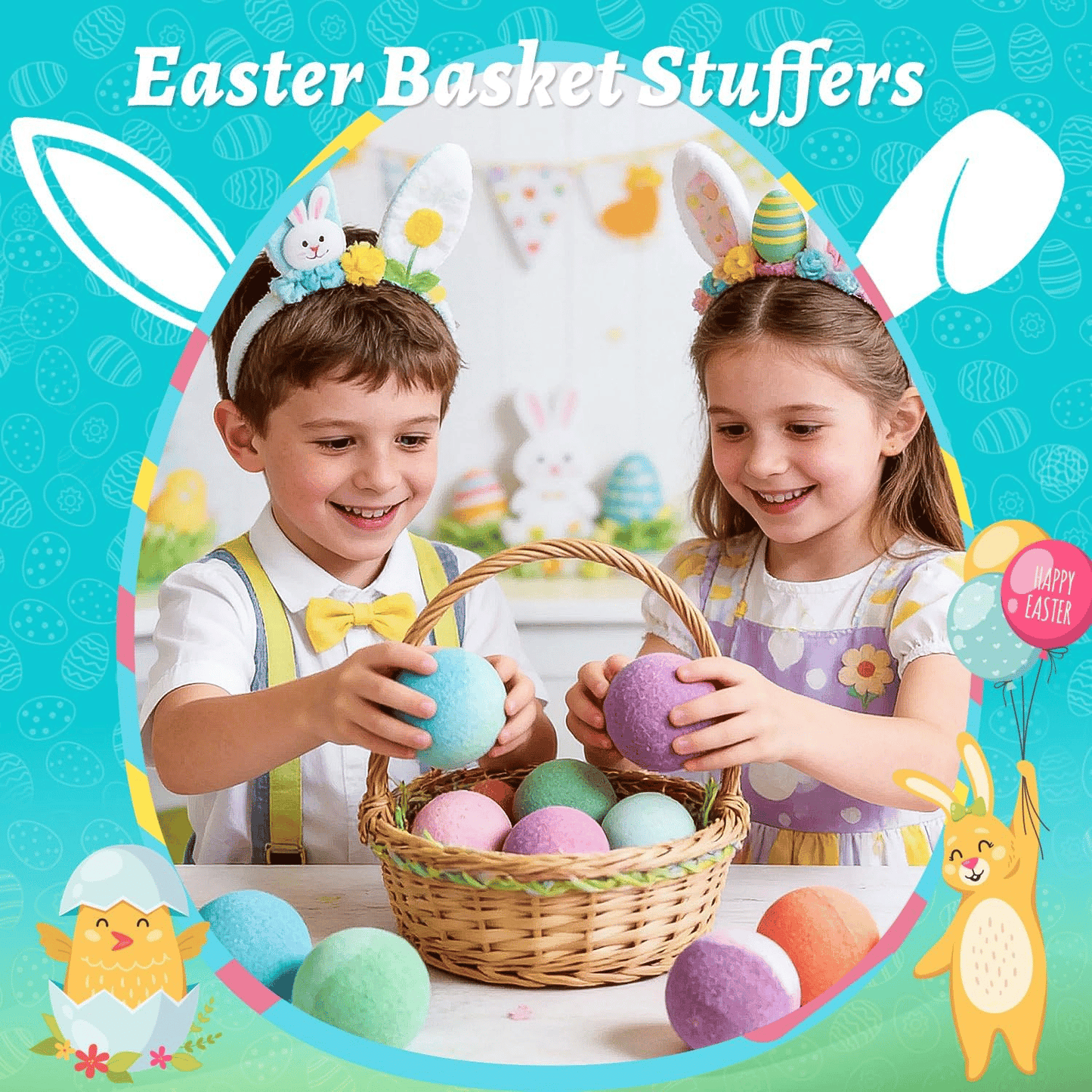 Natural Bath Bombs for Kids – Mega Bubbles, Surprise Inside, 12 Pcs per Box