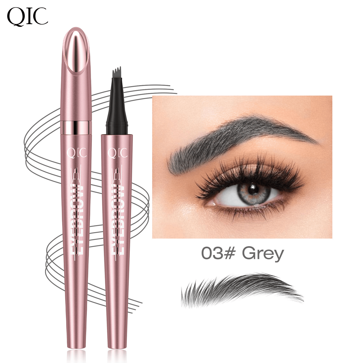 Waterproof Micro-Fork Eyebrow Pencil – Natural Hair-Stroke Effect & Long-Lasting Color