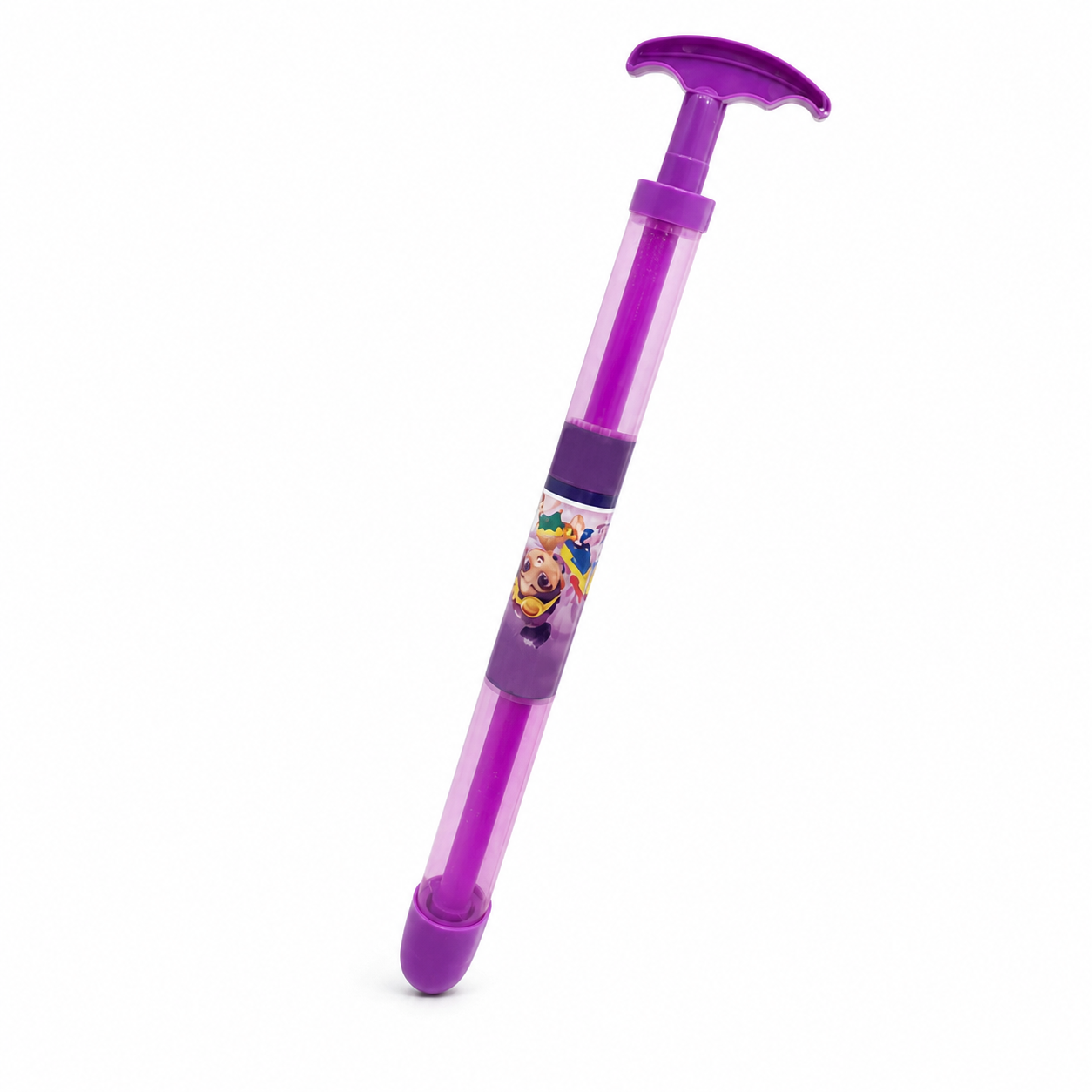 Firework pull-out water gun Purple on white background