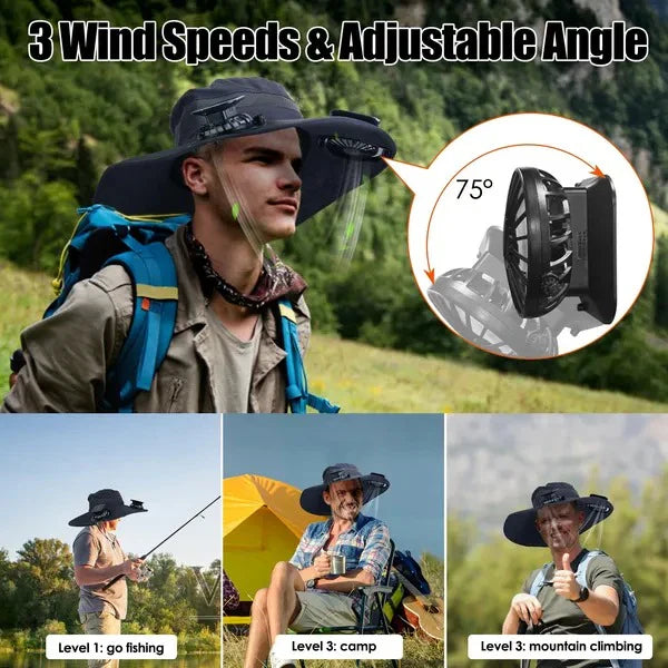 Ultralight Solar Fan Sun Hat – Built-in Fan, UV Protection & Featherlight Design