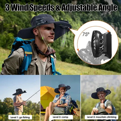 Ultralight Solar Fan Sun Hat – Built-in Fan, UV Protection & Featherlight Design