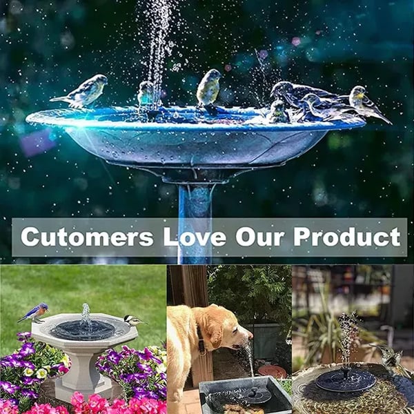 Solar Bird Bath Fountain Pump – 4 Interchangeable Nozzles for Garden & Outdoor